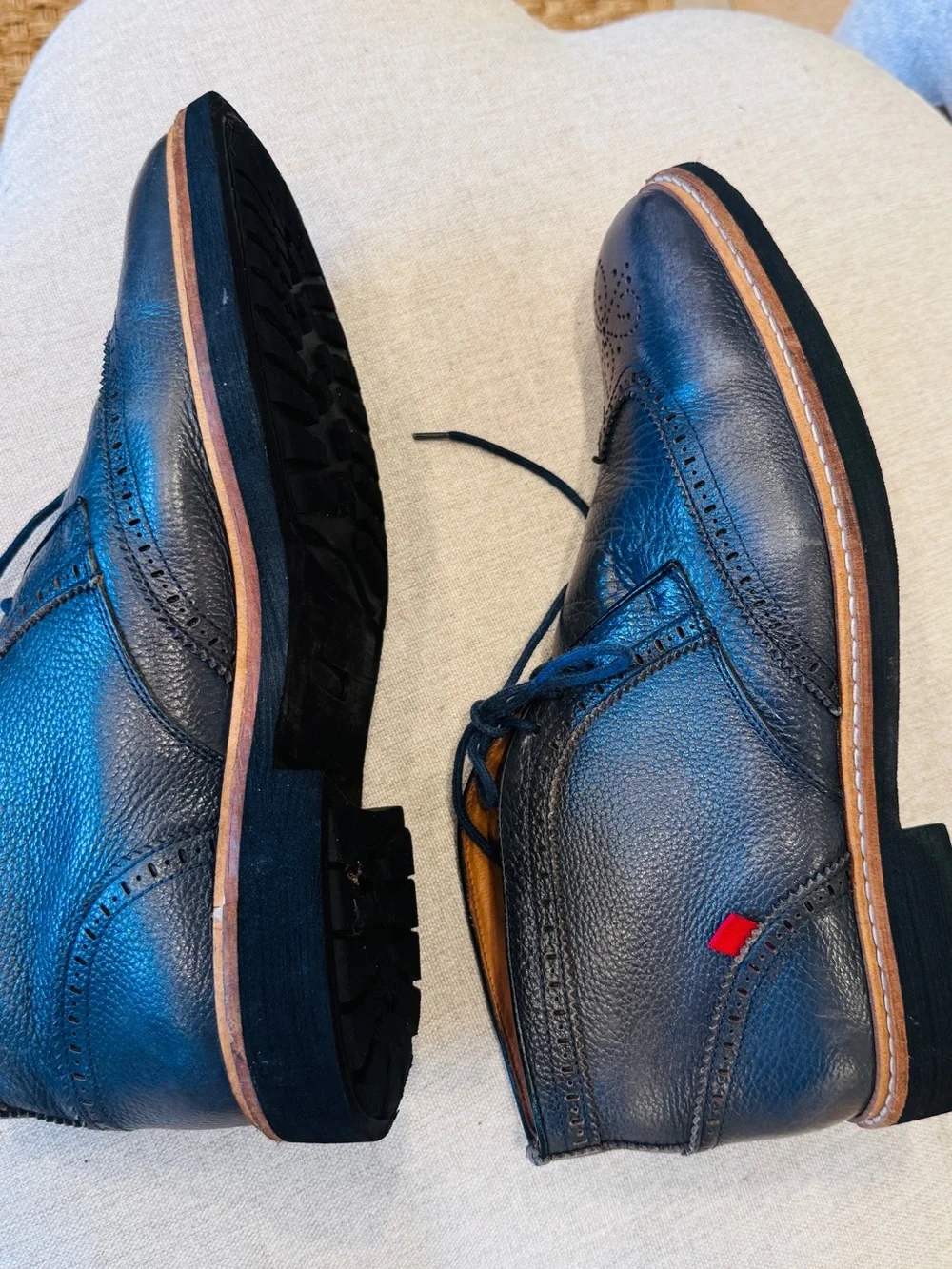 Men's Navy Blue Leather Wingtip Oxfords purchased in London
